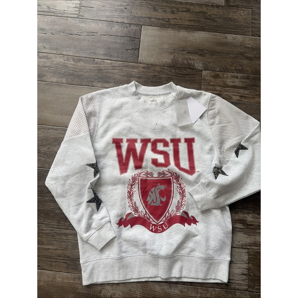 Gameday Couture Washington State Cougars WSU Small Sweatshirt Crewneck‎ Gray